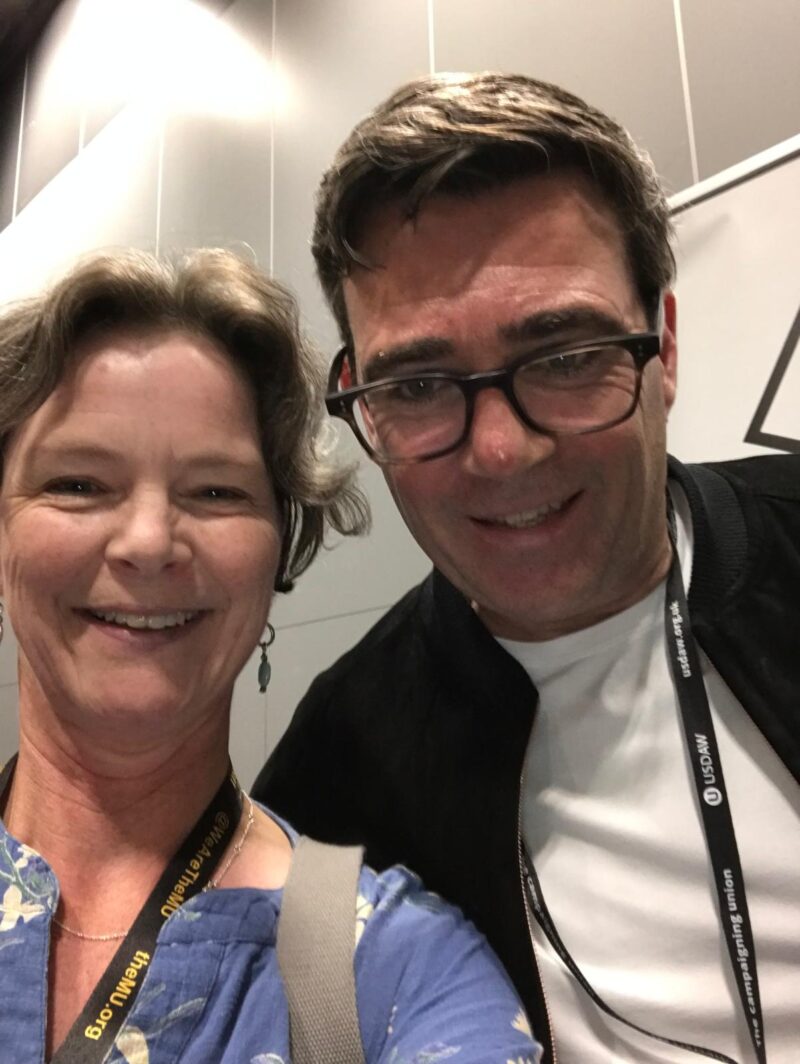 Emma Bishton with Andy Burnham
